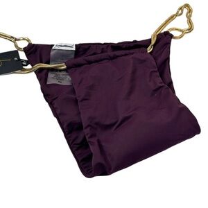 New Lenny Niemeyer Plum Bikini Bottom With Gold Chain